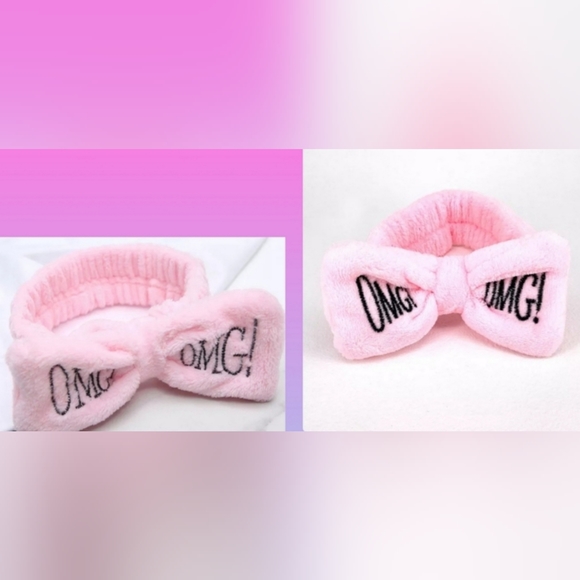 Soft & Fluffy "OMG" Hair Headband With Bow - Light Pink - Picture 2 of 6